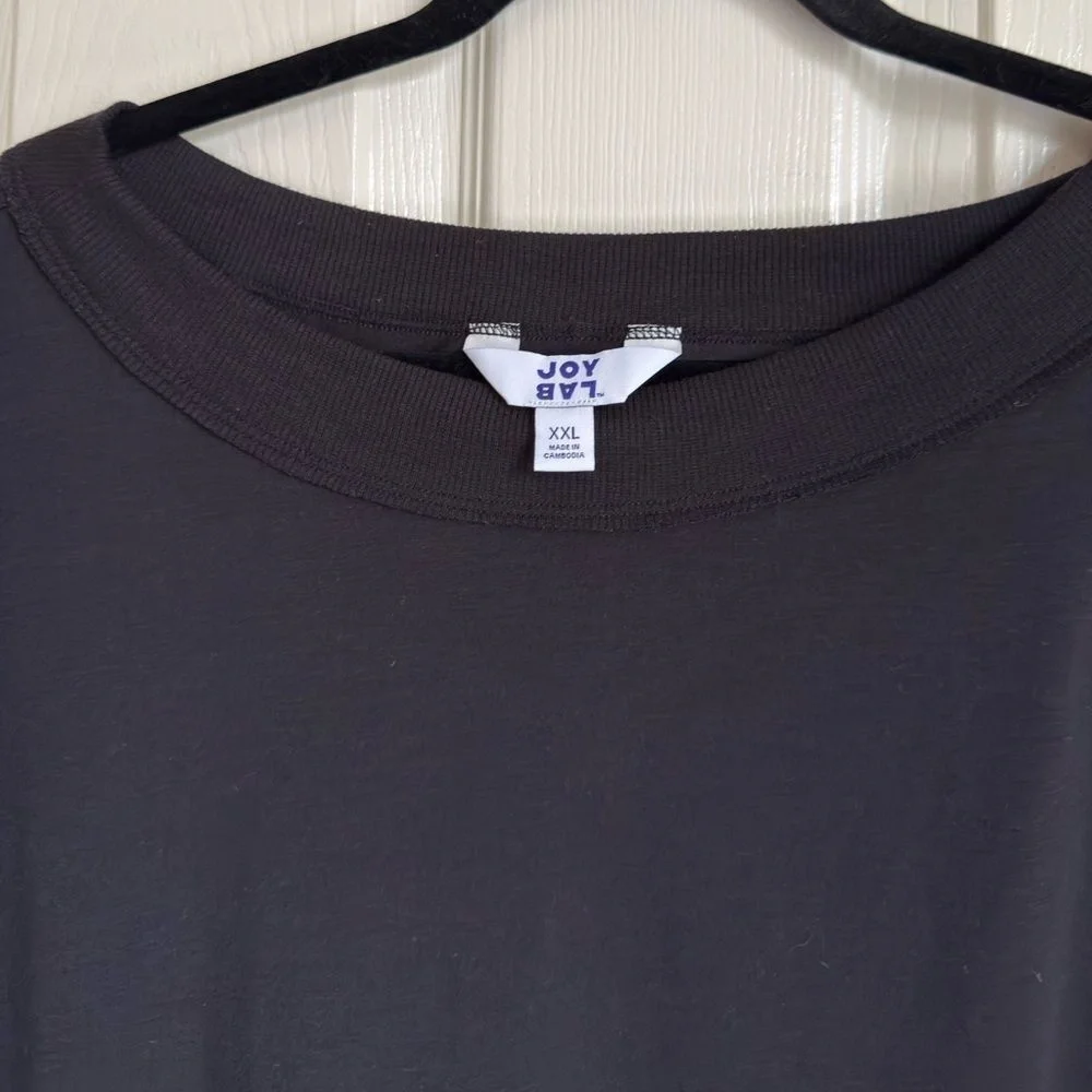 Joy Lab Black Trendy Thumb Hole Sleeve‎ Stretchy Tunic top XXL - Picture 5 of 11